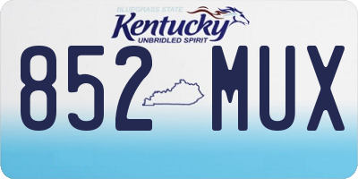 KY license plate 852MUX