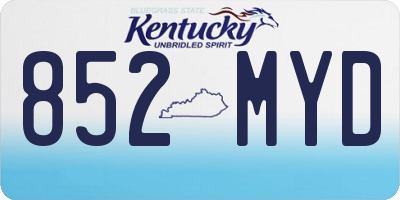 KY license plate 852MYD