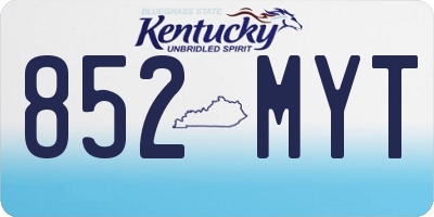 KY license plate 852MYT