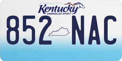 KY license plate 852NAC