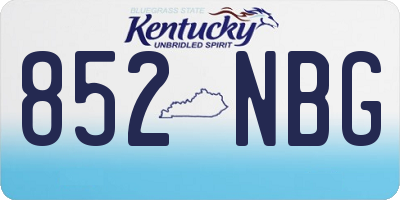 KY license plate 852NBG