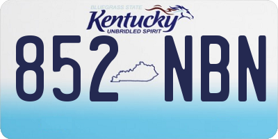 KY license plate 852NBN