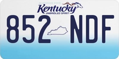 KY license plate 852NDF