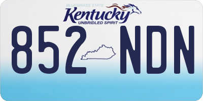KY license plate 852NDN