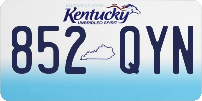 KY license plate 852QYN