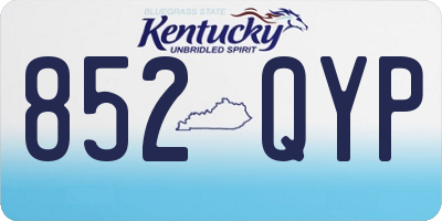 KY license plate 852QYP