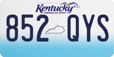 KY license plate 852QYS