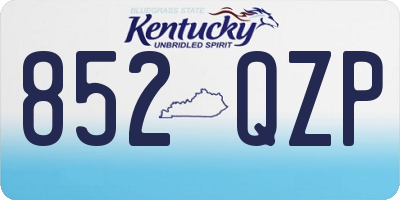 KY license plate 852QZP