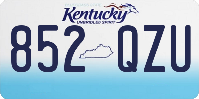 KY license plate 852QZU
