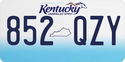 KY license plate 852QZY