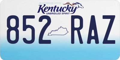 KY license plate 852RAZ