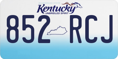 KY license plate 852RCJ