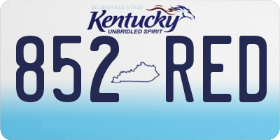 KY license plate 852RED