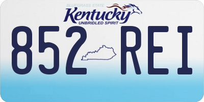 KY license plate 852REI