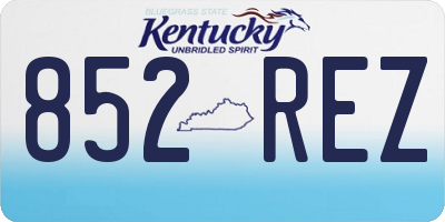 KY license plate 852REZ