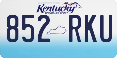 KY license plate 852RKU