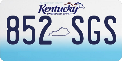KY license plate 852SGS
