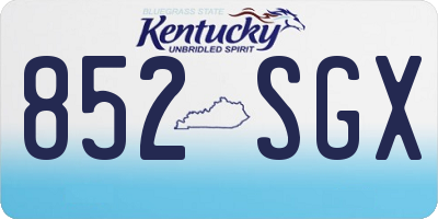 KY license plate 852SGX