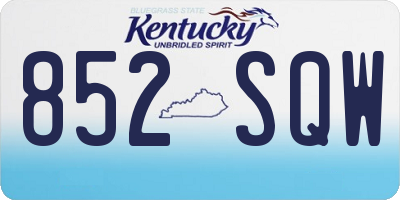 KY license plate 852SQW