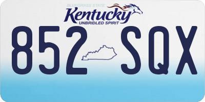 KY license plate 852SQX