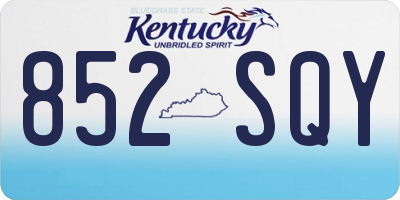 KY license plate 852SQY