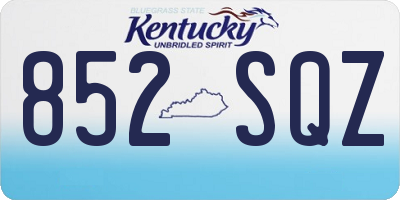 KY license plate 852SQZ