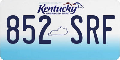 KY license plate 852SRF