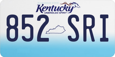 KY license plate 852SRI