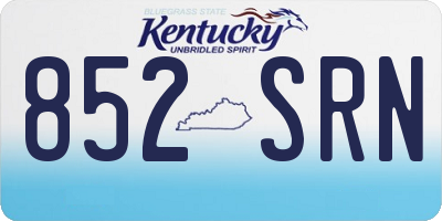 KY license plate 852SRN