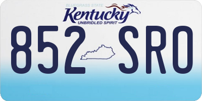 KY license plate 852SRO