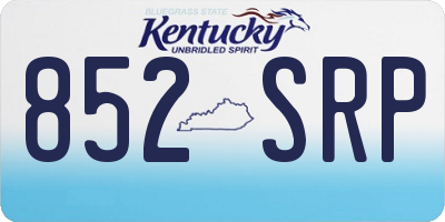 KY license plate 852SRP