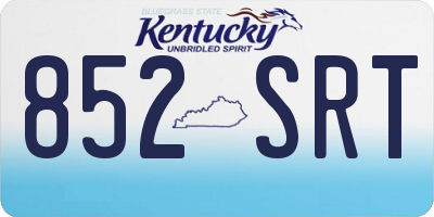 KY license plate 852SRT