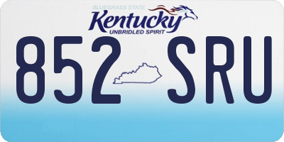 KY license plate 852SRU