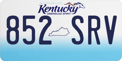 KY license plate 852SRV