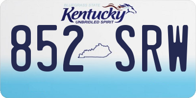 KY license plate 852SRW