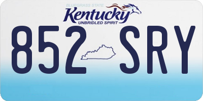 KY license plate 852SRY