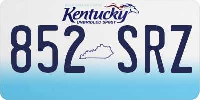 KY license plate 852SRZ