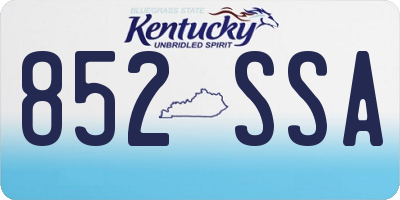 KY license plate 852SSA