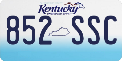 KY license plate 852SSC