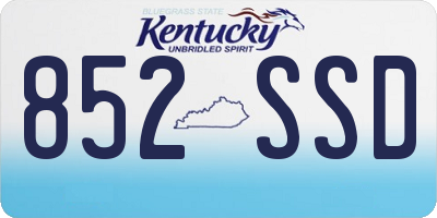 KY license plate 852SSD