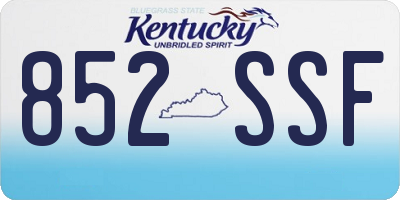 KY license plate 852SSF