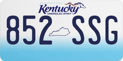 KY license plate 852SSG