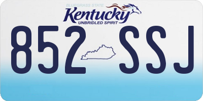 KY license plate 852SSJ