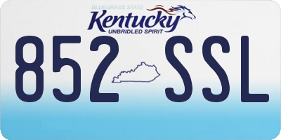 KY license plate 852SSL