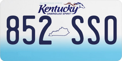 KY license plate 852SSO