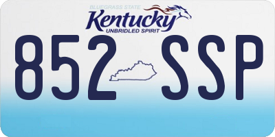 KY license plate 852SSP