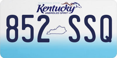 KY license plate 852SSQ