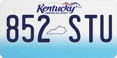 KY license plate 852STU