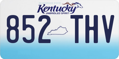 KY license plate 852THV