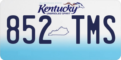 KY license plate 852TMS
